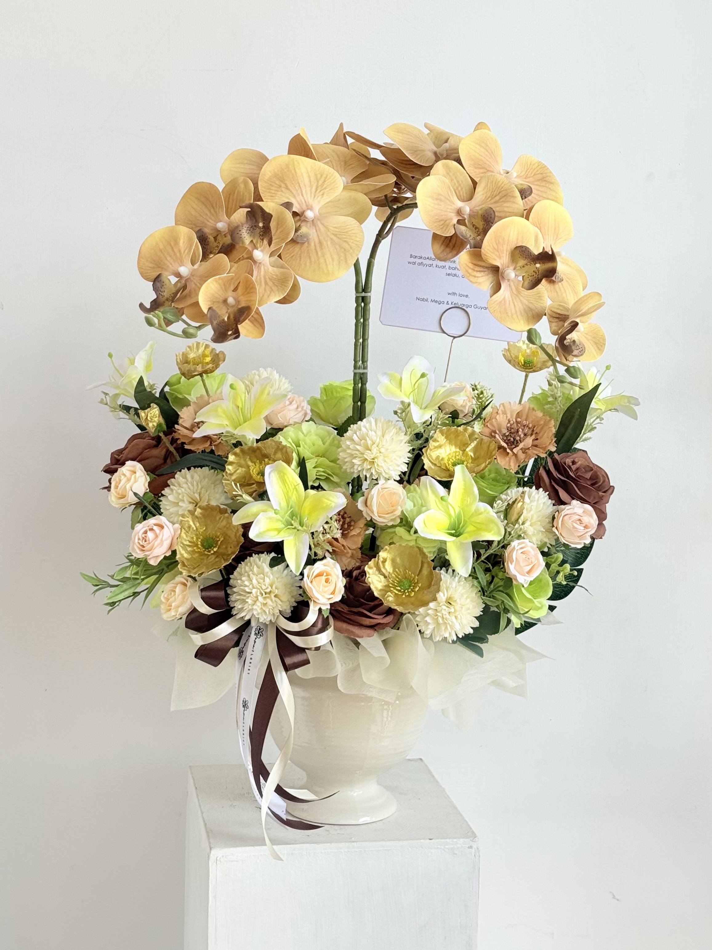 Vas Anggrek Double Lily Artificial