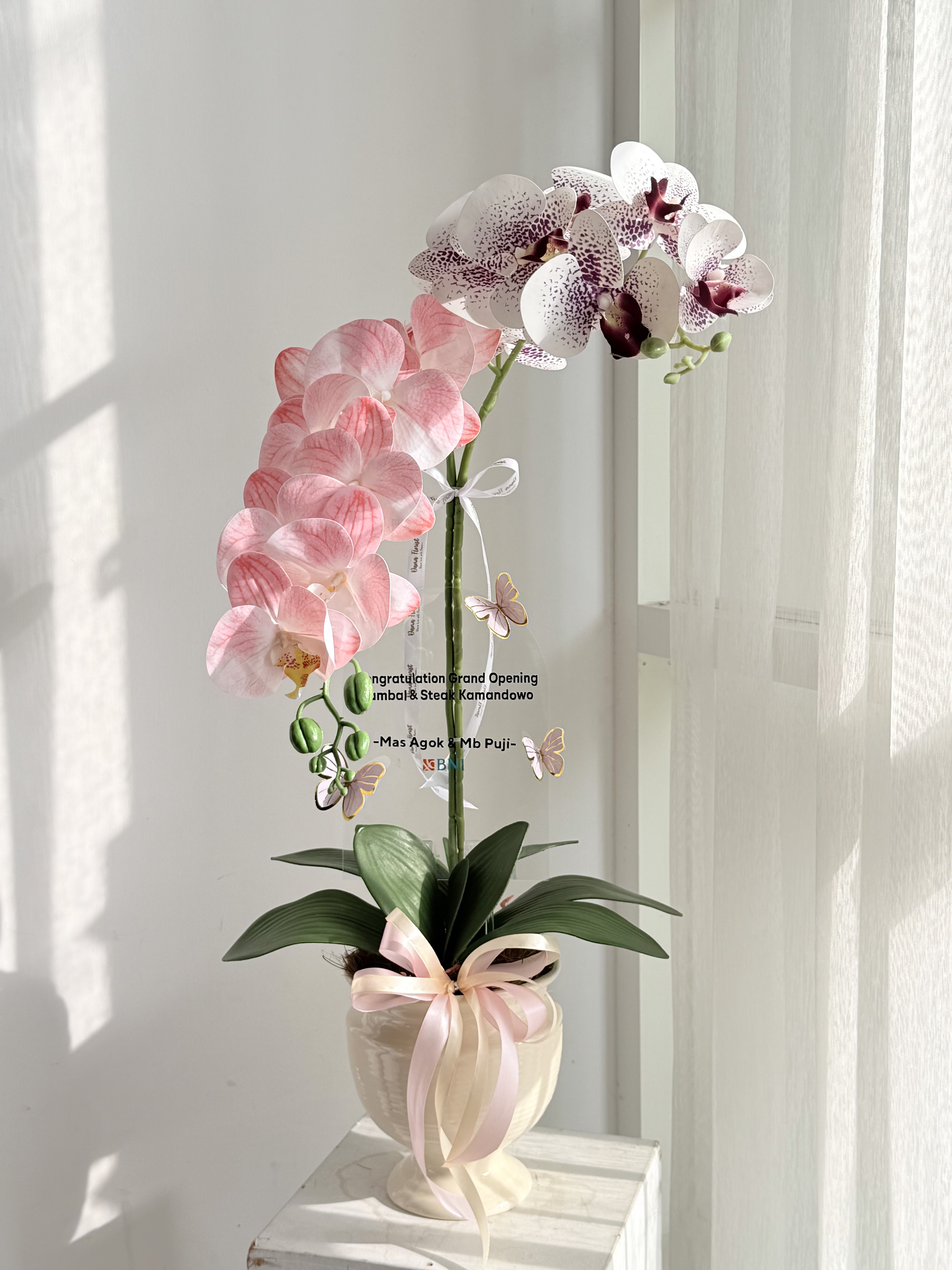 Double Orchid Artificial foto 2